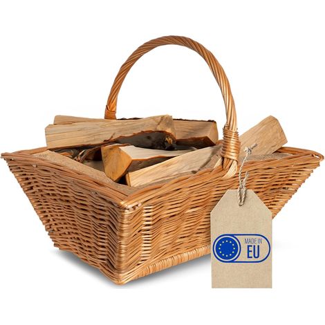 Panier Rangement Bois Bûches en Osier 50 x 40 x 37 cm (1/5)