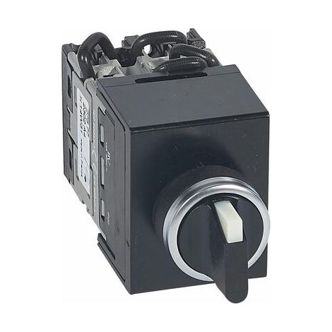 Commutateur à cames 3 directions avec position arrêt tête de commande à manette PR12 - 2P - fixation centrale Ø22 - 027577 - LEGRAND