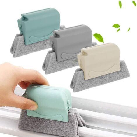 Grooved Cleaning Brush, 3 Piece Window Cleaning Brush with Pads, Quickly Cleans Every Nook and Gap (1/5)