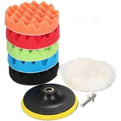 Car polishing pad kit, 150mm corrugated sponge, 6 inches, 8 pieces (1/4)