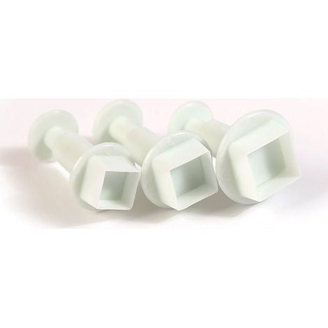 3 emporte-pièces à poussoir en plastique - Carré