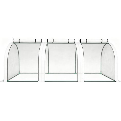 Serra a tunnel modulare da giardino 295 x 100 x 80 cm bianca (1/4)