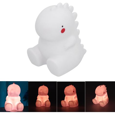 Veilleuse LED dinosaure dessin animé en silicone, décoration pour chambre d'enfant (garçon/fille) ou salon. (1/5)