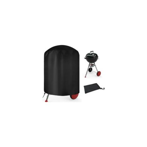 Funda redonda para barbacoa de exterior, lona protectora para barbacoa, resistente a los rayos UV y al agua, Oxford 210D, Ø61 x 72 cm, se adapta a la mayoría de las barbacoas - Crezuo