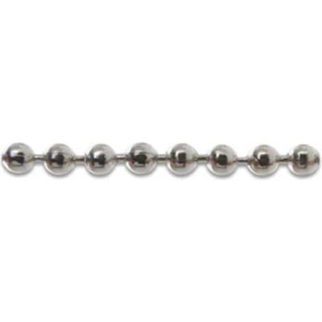 25 x CATENA A PERLINE OTTONE NICHELATO D 3,5 MM