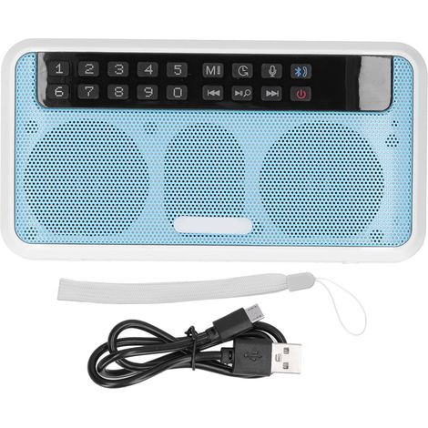 Enceinte Bluetooth sans fil E500 avec lampe torche, prise en charge AUX/carte mémoire, portable, bleue (1/5)