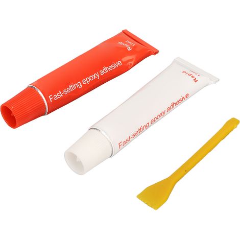 Colle AB, 2 tubes (17 ml chacun), adhésif résine époxy transparent, à prise rapide, résistant et imperméable, adapté à la réparation de la céramique. (1/5)