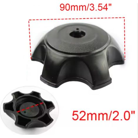 Accessoires pour motos tout-terrain : bouchon de réservoir de carburant en plastique noir avec évent pour quads 150-250 cm³ (1/4)