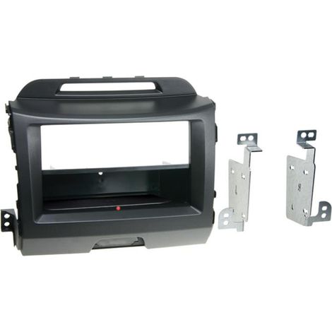 Facade autoradio 2DIN compatible avec Kia Sportage 10-15 Avec Vide poche Induction Qi Noir