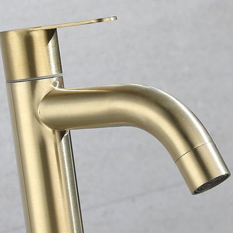 Mitigeur de lavabo - inox - doré - pour vasque et sanitaires (1/5)