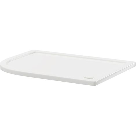Wholesale Domestic Pearlstone 1200mm x 900mm x 40mm Left Hand Offset Quadrant Shower Tray (1/4)