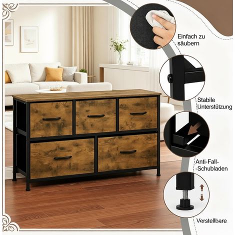 Commode de rangement rustique pour entrée, meuble d'appoint en bois massif, armoire d'accueil avec tiroirs, style champêtre, meuble d'entrée seul, dimensions compactes. (1/5)