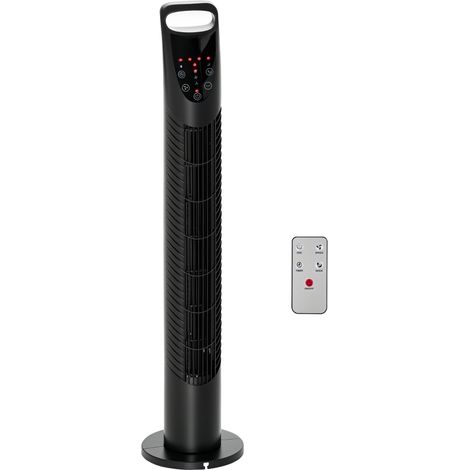 Ventilateur Tour Silencieux 40W avec Télécommande – 3 Modes, 3 Vitesses, Oscillation 70°, Minuterie 7,5H – Design Compact Ø18×78,5 cm Noir (1/5)