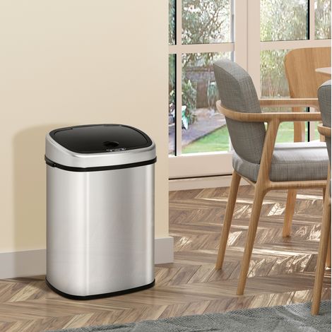 Automatik Mülleimer 48L mit Infrarotsensor Edelstahl OKMYHOME (1/4)