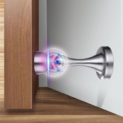 Lot de 1 Butées de porte Magnétiques, cales de Porte Intérieures pour Plinthes, Butées de Porte au sol avec loquet Auto-adhésif 3M, vis Dissimulées, Loquet de Porte Magnétique pour Maison (1/5)