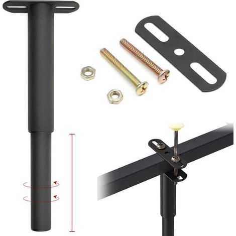 Pata de soporte para cama AIDUCHO: Patas de metal resistentes y ajustables para muebles de mesa, sofá, encimera, cama, armario, escritorio, 1 pieza, de 17,8 cm a 33 cm (Negro) (1/5)
