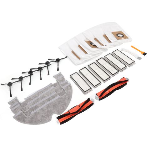 Accessoires pour balai balai Dreame Z10 Pro : brosse principale, sac à poussière, filtre, chiffon, brosse latérale. Pièces de rechange pour balai balai Dreame Z10 Pro. (1/5)