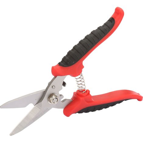 Ciseaux de jardin multifonctions en acier 3CR13 de 180 mm, à tête droite, pour électricien et plastique