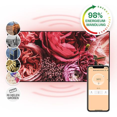 Klarstein Air Art Smart Chauffage Infrarouge, 700W Radiateur Electrique pour Maison, Contrôle via l'Application IoT/WiFi, Détection de Fenêtre Ouverte, Chauffage Mural, Thermostat, Econome, Sans CO2