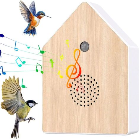 Caja con sensor de movimiento, caja de sonido para pájaros, caja de sonido natural con montaje en pared, crea un ambiente relajante para baños, spas y zonas de relax. (1/5)