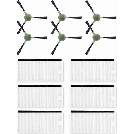 Pièces détachées pour aspirateurs robots Lefant M201, U180 / OKP Life K8 / MyGenie H20 Wifi : brosse latérale et filtre HEPA.