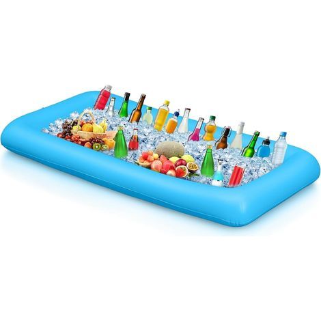 2-in-1 aufblasbarer Getränkehalter mit schwimmender Ablage, 8 Löcher, großes Fassungsvermögen, aufblasbarer Pool-Getränkehalter (1/5)