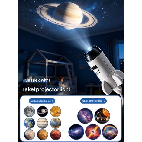 Veilleuse projecteur d'étoiles Voie lactée 2 en 1, incluant 14 diapositives, rechargeable par piles et USB, mini projecteur d'étoiles pour chambre Classe énergétique A+++ (1/5)