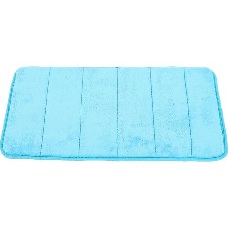 Tapis de sol absorbant, séchage rapide, antidérapant et enroulable pour la maison (Bleu clair) (1/5)