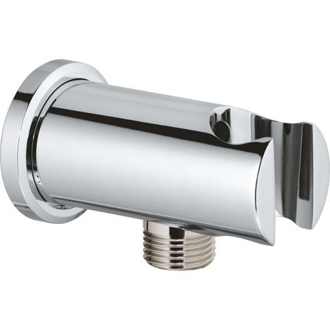 Grohe – Fixation murale pour douche DN 15 – Coude en métal avec rosette ronde – Sécurisé contre le coulage – 26658000