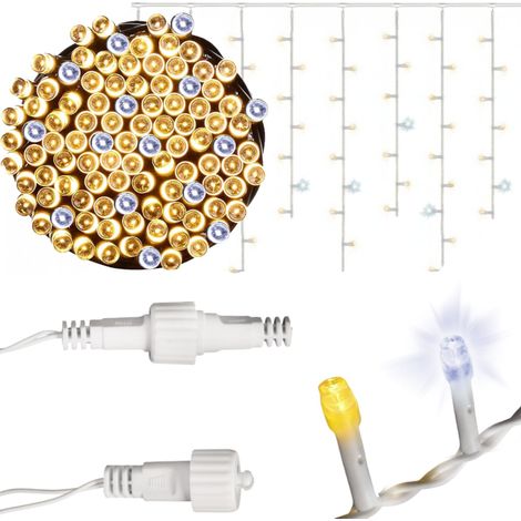 Rideau lumineux extérieur Icicles 500 LED IP44 blanc chaud + clignotement blanc froid 15 m (1/5)