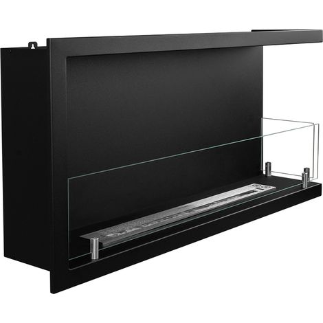 Camino a Bioetanolo Macomer, Caminetto Capacità 1.5 lt, Superficie Riscaldabile 30 m2, Potenza (kw) 3, 90x22x45h cm Nero