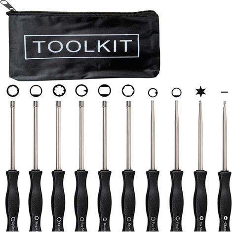 Kit di attrezzi per la regolazione del carburatore con custodia, completo di 10 cacciaviti di regolazione per la manutenzione di motociclette e attrezzi da giardino. (1/5)