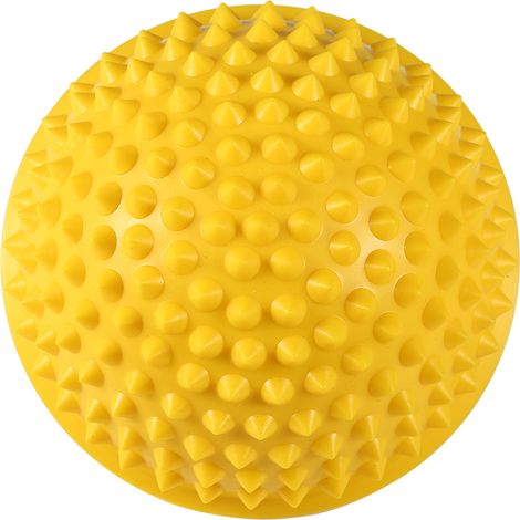 Boule de massage demi-rond PVC pour yoga, fitness et gym, rouleau de massage portable jaune, équipement d'exercice musculaire et de relaxation. (1/5)