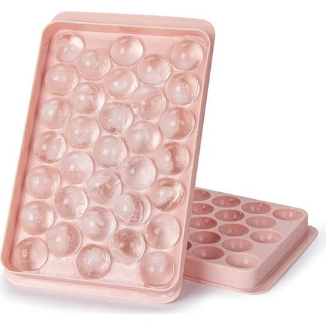 Kugelförmige Eisform – 33 Portionen pro Form – Für Whisky, Cocktails, Kaffee, Tee – Hergestellt aus robustem, lebensmittelechtem Kunststoff – 2 Tabletts (1/5)