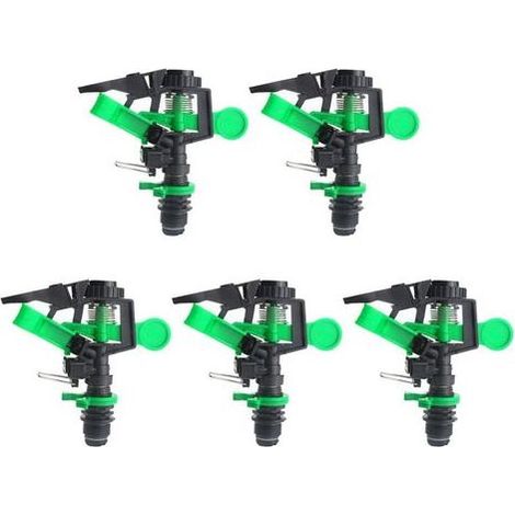 Set mit 5 Schlagregnern inklusive Düsen, verstellbar von 0 bis 360 Grad für Garten und Rasen (1/5)