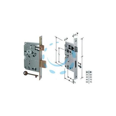 SERRATURA A BUSSOLA PATENT RIDOTTA DA INFILARE BORDO QUADRO BRONZATO - mm.50 (B.00572.50.22)