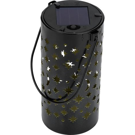 Projecteur extérieur à LED solaire en fer forgé ajouré, lampe solaire double usage en fer forgé ajouré à suspendre et à poser, éclairage paysager de cour, lampe étanche. (1/5)