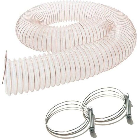 Tuyau Flexible Aspiration de Poussières et Copeaux en PU Acier Cuivré - 2,5M - D.100mm - Épaisseur 0,4mm - Antistatique - Inclut 2 Colliers de Serrage (1/4)