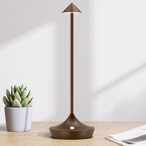 lampe de table rechargeable sans fil LED 6000mAh, en métal,Dimmable Lampe a poser tactile exterieur,Lumiere bureau 3 modes de couleur,étanche, pour chevet, interieur, terrasse, restaurant (1/5)