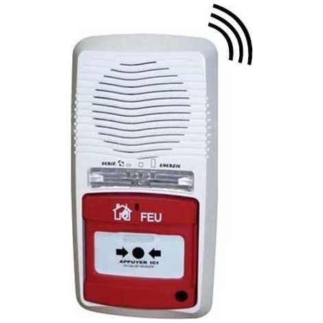 Axendis – Alarme incendie type 4 radio à pile 90Db – Flash lumineux – Installation sans fil jusqu'à 100m – Conforme ERP