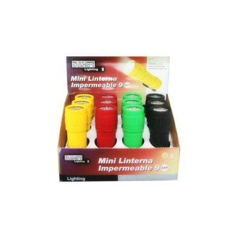 Taschenlampe 9 LEDs Wasserdicht Gelb Rot Grün Grün Schwarz