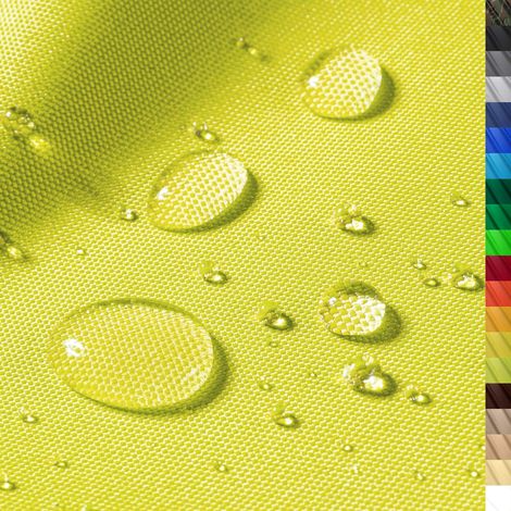 Tissu Polyester imperméable 160cm x 100cm 12.000 mm Colonne d'eau Couleur 06 Jaune Citron Tissu Polyester 160cm Largeur au mètre imperméable EXTÉRIEUR