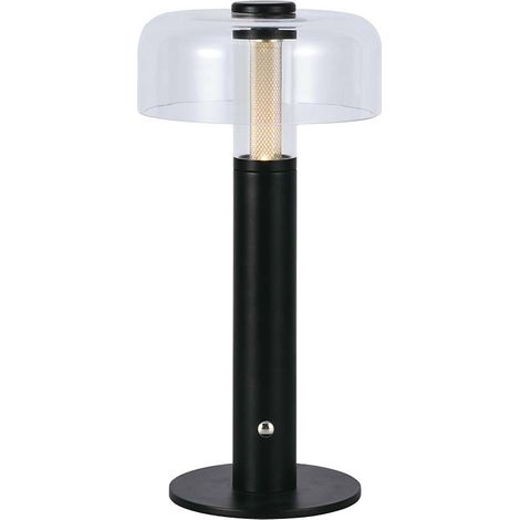 V-TAC VT-1049 Lampada LED da Tavolo a batteria 1W Nero e Bianco Trasparente Ricaricabile con USB-C Touch Dimmerabile 3in1 7940