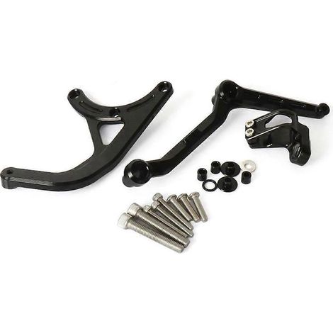 Kit de support d'amortisseur de direction réglable pour moto, noir
