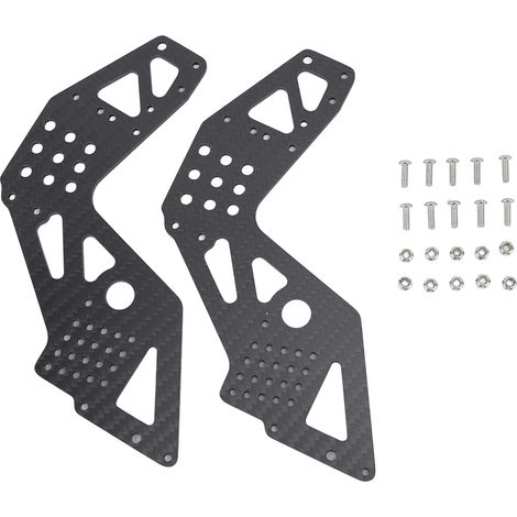 2 Panneaux Latéraux de Châssis en Fibre de Carbone Léger pour Losi LMT 1:8, Protection Robuste Noir pour Véhicules RC Tout-Terrain 4x4 (1/5)