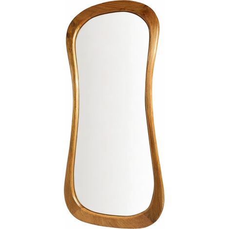 Specchio curvo in legno per arredamento moderno - Stile naturale