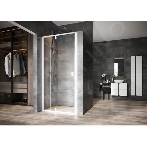 Ravak Nexty - Porte de douche pivotante 1100 mm, blanc/verre clair 03OD0101Z1 (1/3)