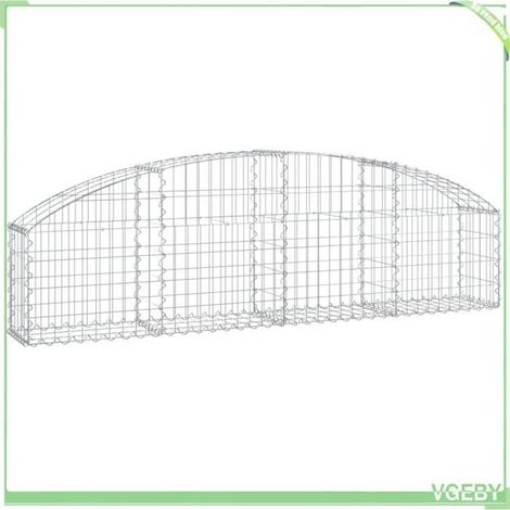 Panier de gabions arqué - FAFEICY - 153462 - 200x30x40/60 cm - fer galvanisé - fil 3,5 mm (1/4)