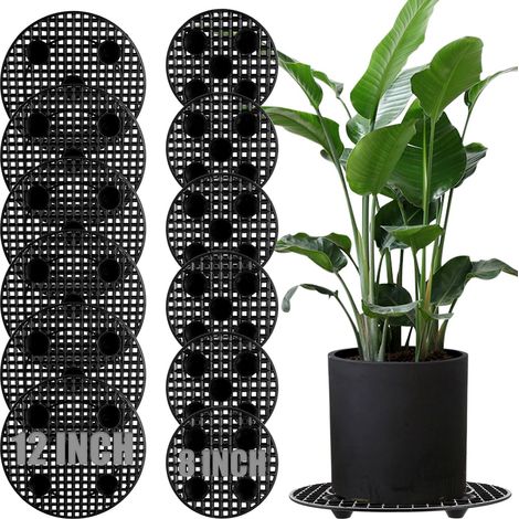 Lot de 12 supports pour plantes en pot, grille de drainage en maille, 20 cm/30 cm, grille de pot de fleurs, grille de bonsaï, soucoupe pour plantes pour l'intérieur et l'extérieur, le jardin (1/5)
