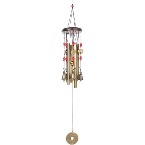 Campanelli eolici tradizionali in bronzo per esterni, da giardino, da cortile, 60-90 cm, MT-213B, marrone (1/5)